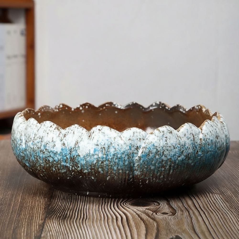 Bonsai Garden Art - Large Mouth Ceramic Succulent Pot Handcrafted
