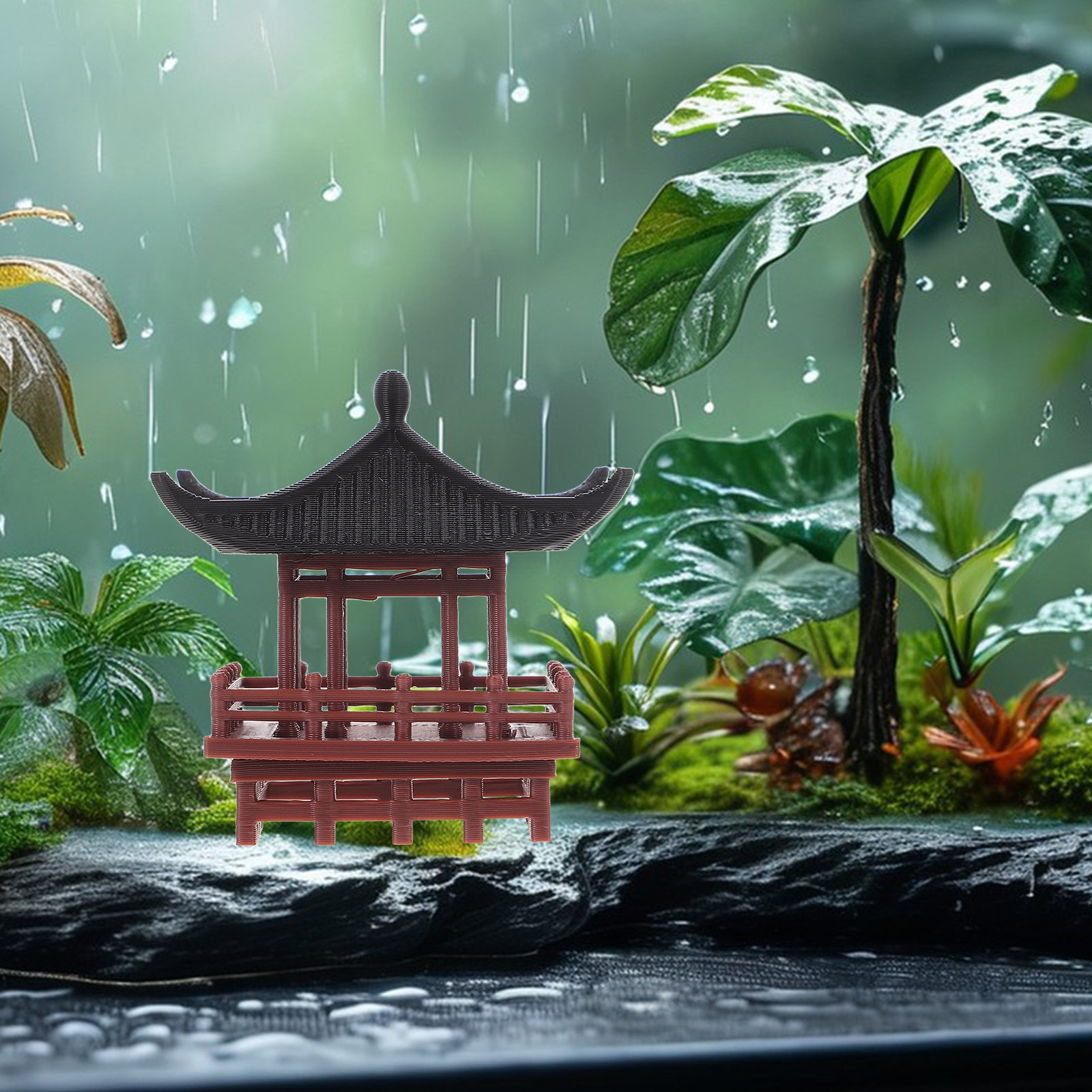 Miniature Chinese Pavilion Orn - Bonsai Garden Landscape Design ulasan dan harga