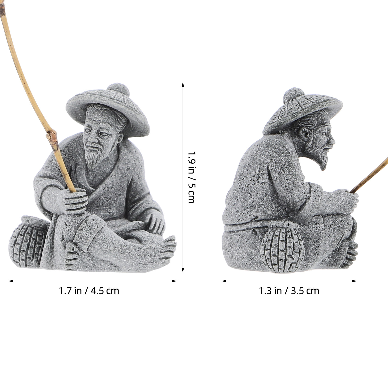 Fine Sandstone Fisherman Figur - Bonsai Garden Landscape Design ulasan dan harga